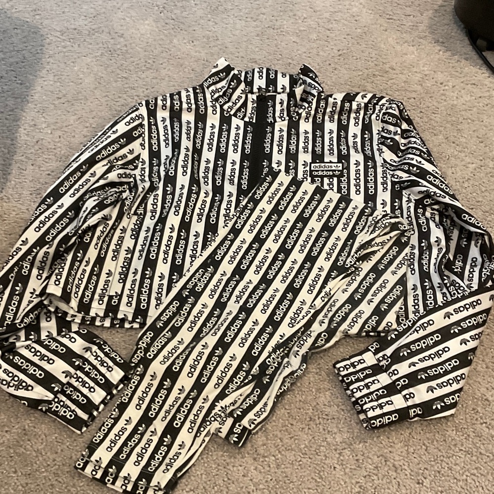 Adidas Monochrome Logo Track Suit - cropped jacket